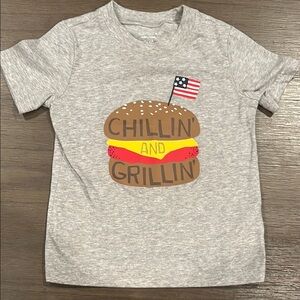 Gray Kids T-Shirt with Burger Print